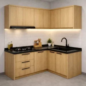 diseño de cocina pequeña de madera