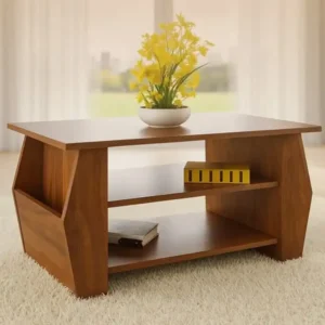 mesa de centro con espacios para almacenar - diseño de muebles de madera
